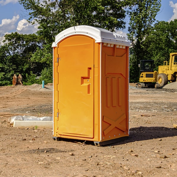 how often are the portable restrooms cleaned and serviced during a rental period in Somerville Tennessee